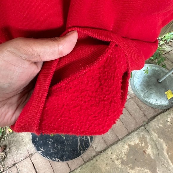 Vintage 90s JERZEES Made in the USA Blank SWEATSHIRT Red 50/50 xl - Picture 7 of 7